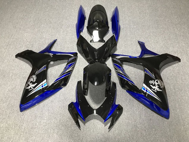 2006-2007 Gloss Blue and Black Design Suzuki GSXR 600-750 Motorcycle Fairings 2006-2007 Gloss Blue and Black Design Suzuki GSXR 600-750 Motorcycle Fairings