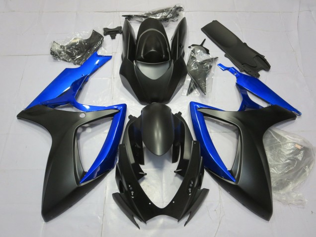 2006-2007 Gloss Blue and Matte Black Suzuki GSXR 600-750 Motorcycle Fairings 2006-2007 Gloss Blue and Matte Black Suzuki GSXR 600-750 Motorcycle Fairings