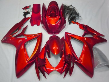 2006-2007 Gloss Red Plain Suzuki GSXR 600-750 Motorcycle Fairings