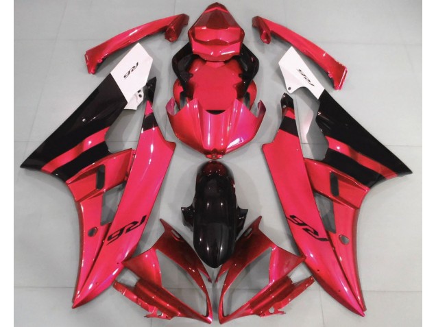 2006-2007 Gloss Red and Black Yamaha R6 Motorcycle Fairings