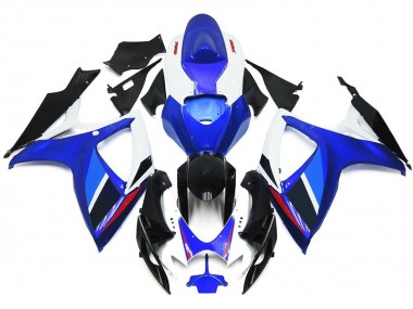 2006-2007 Light Blue and Deep Blue OEM Style w Red Suzuki GSXR 600-750 Motorcycle Fairings