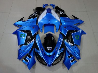 2006-2007 Liquid Blue & Logos Kawasaki ZX10R Motorcycle Fairings