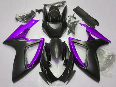 2006-2007 Matte Black & Purple Suzuki GSXR 600-750 Motorcycle Fairings