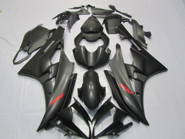 2006-2007 Matte Black Red Decal Yamaha R6 Motorcycle Fairings