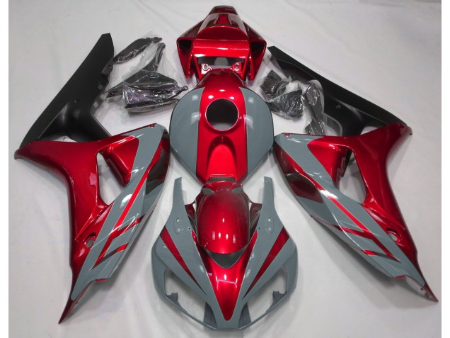 2006-2007 Nardo Grey and Red Honda CBR1000RR Motorcycle Fairings