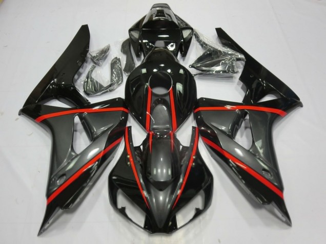 2006-2007 Silver and Black Honda CBR1000RR Motorcycle Fairings