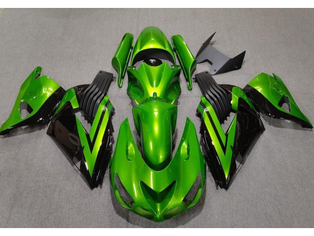 2006-2011 Bright Green & Black Kawasaki ZX14R Motorcycle Fairings 2006-2011 Bright Green & Black Kawasaki ZX14R Motorcycle Fairings