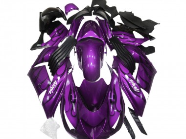 2006-2011 Gloss Purple & Flame Kawasaki ZX14R Motorcycle Fairings