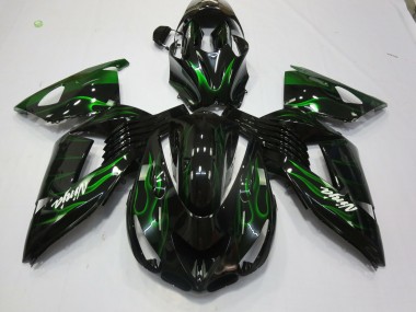 2006-2011 Green Flame Kawasaki ZX14R Motorcycle Fairings