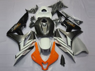 2007-2008 Black Grey and Orange Honda CBR600RR Motorcycle Fairings