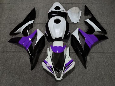 2007-2008 Black White and Purple Honda CBR600RR Motorcycle Fairings