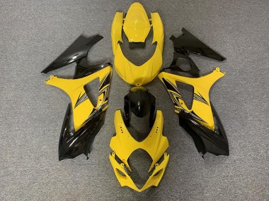 2007-2008 Black and Yellow Suzuki GSXR 1000 Motorcycle Fairings