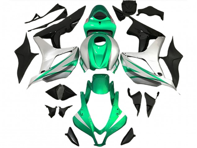 2007-2008 Bright Green and Silver OEM Style Honda CBR600RR Motorcycle Fairings
