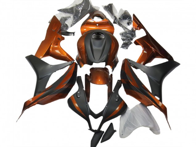 2007-2008 Burnt Orange and Matte Black Honda CBR600RR Motorcycle Fairings 2007-2008 Burnt Orange and Matte Black Honda CBR600RR Motorcycle Fairings