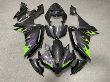2007-2008 Carbon Fiber Style with Flames Yamaha R1 Motorcycle Fairings
