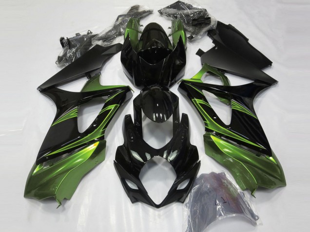 2007-2008 Electric Green and Gloss Black Suzuki GSXR 1000 Motorcycle Fairings