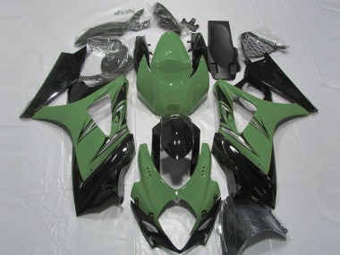 2007-2008 Forest Green and Black Suzuki GSXR 1000 Motorcycle Fairings
