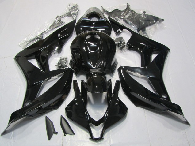 2007-2008 Gloss Black Honda CBR600RR Motorcycle Fairings