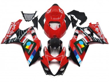 2007-2008 Gloss Red Multi Color Suzuki GSXR 1000 Motorcycle Fairings