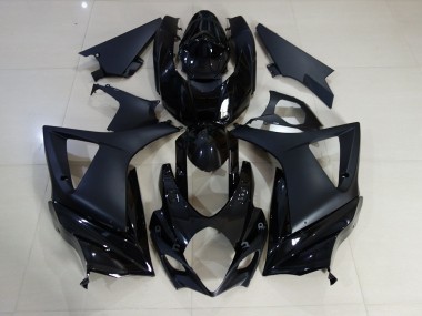 2007-2008 Gloss and Matte Black Plain Suzuki GSXR 1000 Motorcycle Fairings