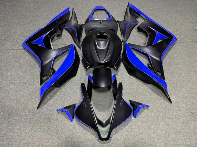 2007-2008 Matte Black & Blue Honda CBR600RR Motorcycle Fairings 2007-2008 Matte Black & Blue Honda CBR600RR Motorcycle Fairings