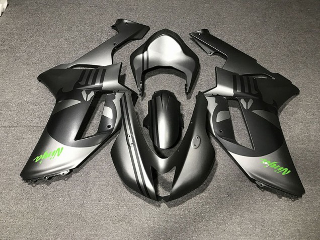 2007-2008 Matte Silver & Skull Kawasaki ZX6R Motorcycle Fairings