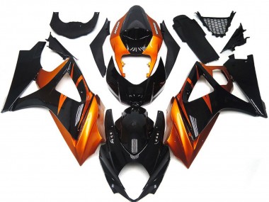 2007-2008 Orange and Gloss Black Style Suzuki GSXR 1000 Motorcycle Fairings