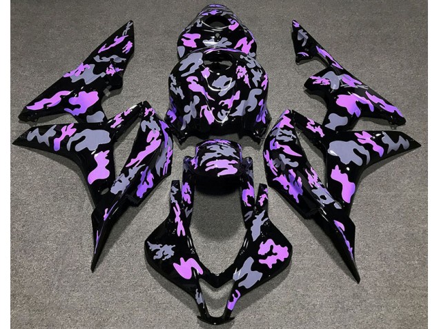 2007-2008 Purple and Grey Camouflage Honda CBR600RR Motorcycle Fairings