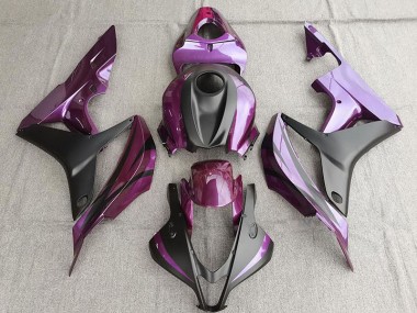 2007-2008 Purple and Matte Black Honda CBR600RR Motorcycle Fairings