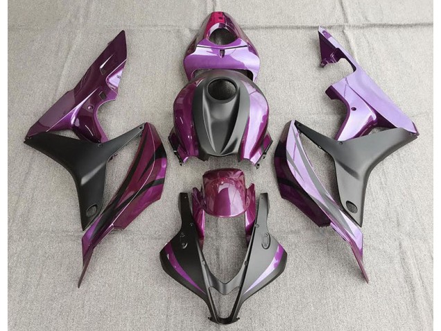 2007-2008 Purple and Matte Black Honda CBR600RR Motorcycle Fairings