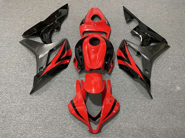 2007-2008 Red OEM Style & Grey Honda CBR600RR Motorcycle Fairings