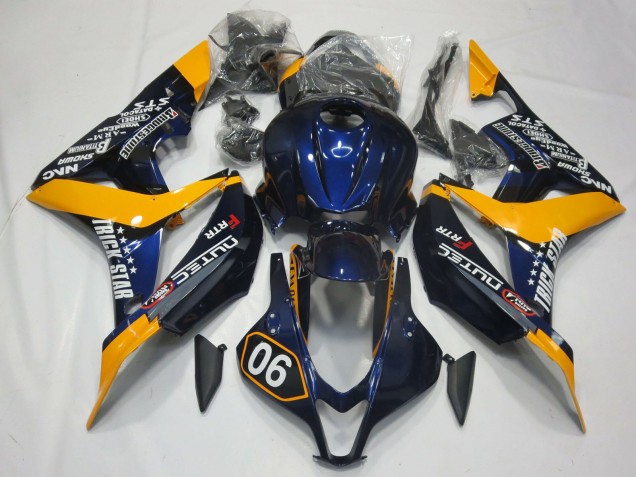 2007-2008 Special Deep Blue and Yellow Honda CBR600RR Motorcycle Fairings