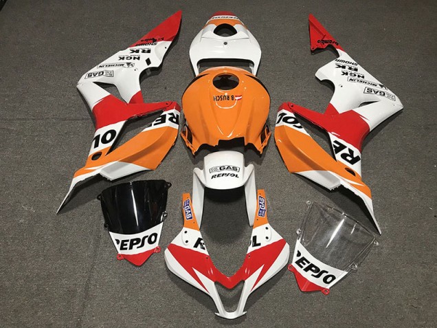 2007-2008 White Repsol Style Honda CBR600RR Motorcycle Fairings
