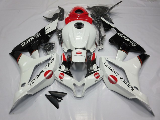 2007-2008 White and Red KM Honda CBR600RR Motorcycle Fairings