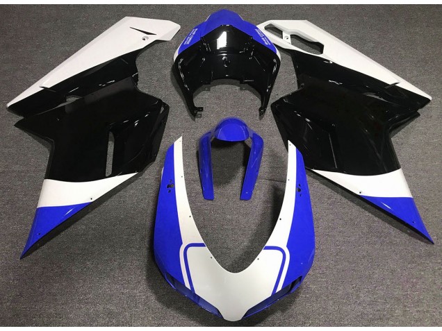 2007-2014 Gloss Blue White and Black Ducati Ducati 848 1098 1198 Motorcycle Fairings