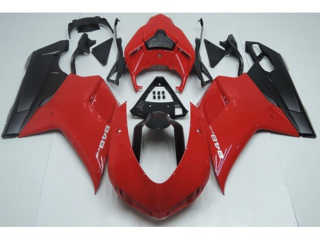 2007-2014 Red Matte Black Ducati Ducati 848 1098 1198 Motorcycle Fairings