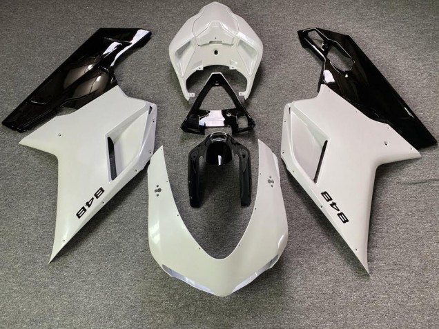 2007-2014 White Pearl and Black Ducati Ducati 848 1098 1198 Motorcycle Fairings
