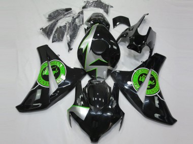 2008-2011 Gloss Black & Green Honda CBR1000RR Motorcycle Fairings