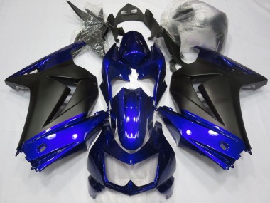 2008-2012 Blue and Matte Black Kawasaki Ninja 250 Motorcycle Fairings