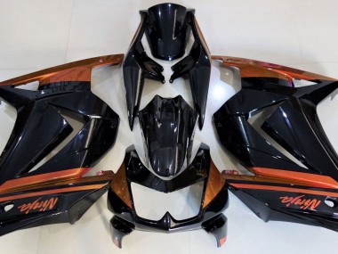 2008-2012 Gloss Black & Orange Kawasaki Ninja 250 Motorcycle Fairings