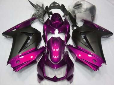 2008-2012 Pink and Matte Black Kawasaki Ninja 250 Motorcycle Fairings