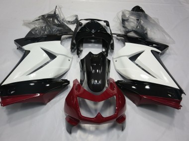 2008-2012 White Red and Black Kawasaki Ninja 250 Motorcycle Fairings