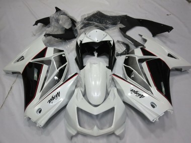 2008-2012 White and Black Kawasaki Ninja 250 Motorcycle Fairings