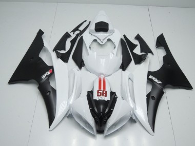 2008-2016 58 Sic White and Black Yamaha R6 Motorcycle Fairings