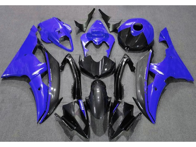 2008-2016 Gloss Blue and Carbon Yamaha R6 Motorcycle Fairings