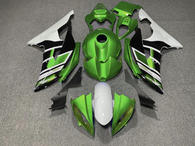 2008-2016 Green Black and White OEM Style Yamaha R6 Motorcycle Fairings