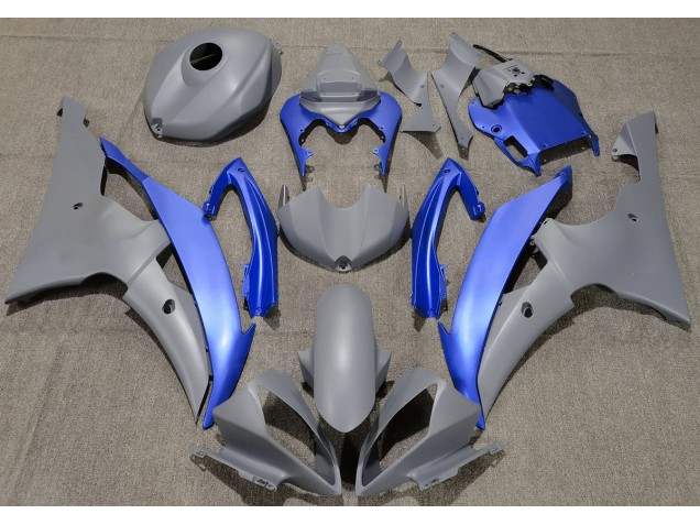 2008-2016 Matte Grey & Blue Yamaha R6 Motorcycle Fairings