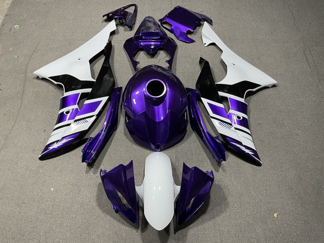 2008-2016 Purple Black and White OEM Style Yamaha R6 Motorcycle Fairings
