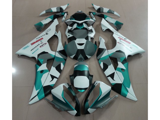 2008-2016 Seafoam Green Snow Camo Yamaha R6 Motorcycle Fairings