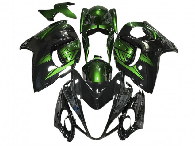 2008-2020 Gloss Black and Deep Green Suzuki GSXR 1300 Hayabusa Motorcycle Fairings